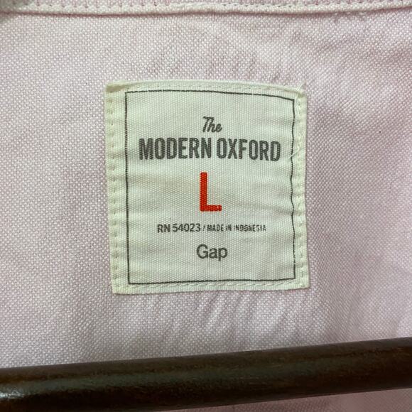 Gap Mens Button Down Shirt The Modern Oxford Light Pink Long Sleeve Size L* - Picture 3 of 9